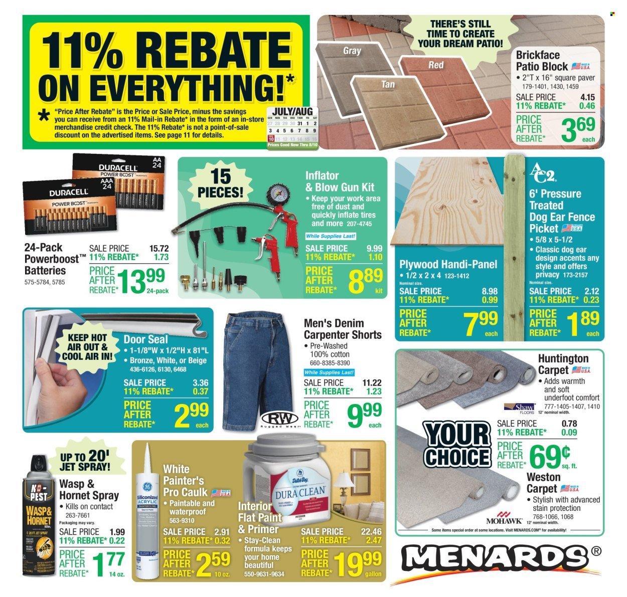 MENARDS ad - 11% Rebate Sale (2025-07-30 - 2025-08-10) | 1