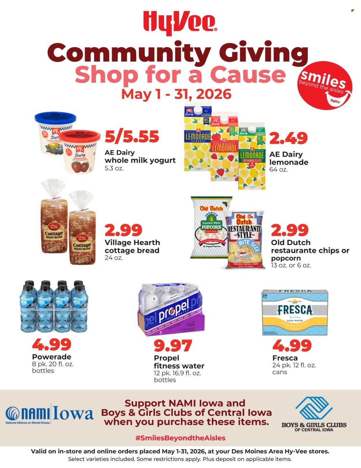 HY-VEE ad - Community Giving - Shop for a Cause May 2026