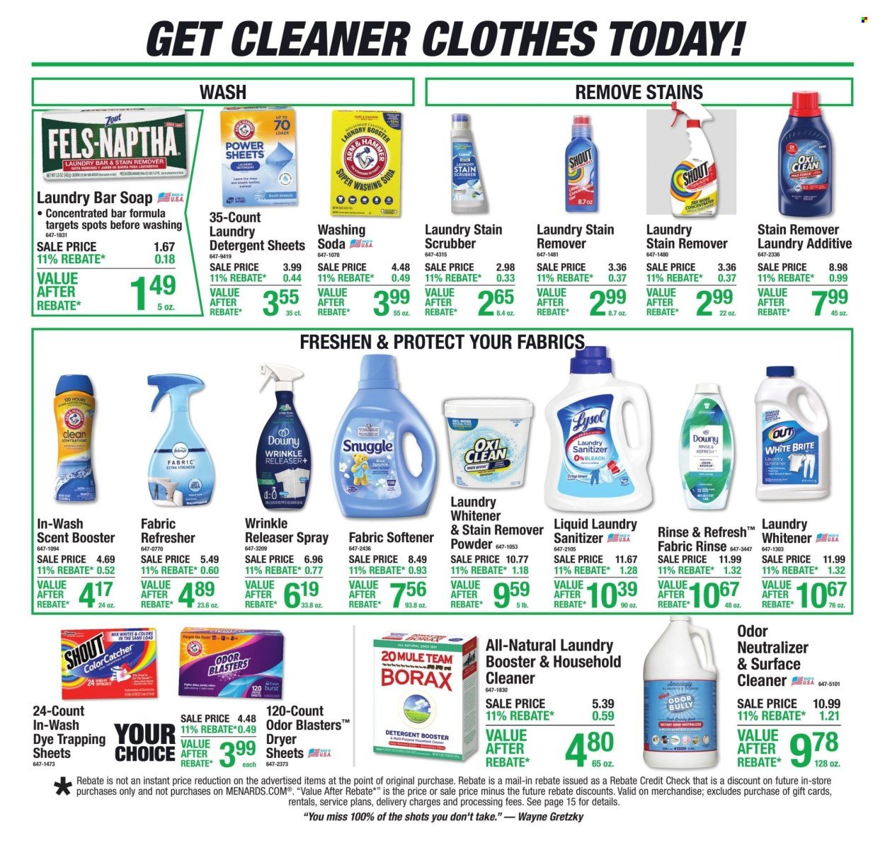 MENARDS ad - 11% Rebate* Sale