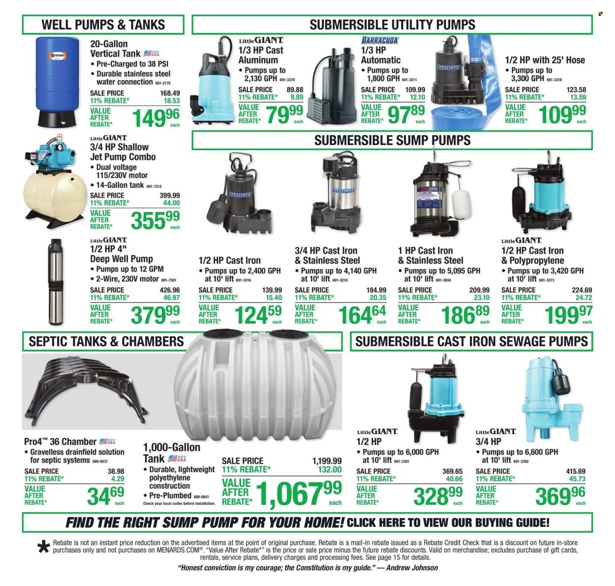 MENARDS ad - 11% Rebate* Sale