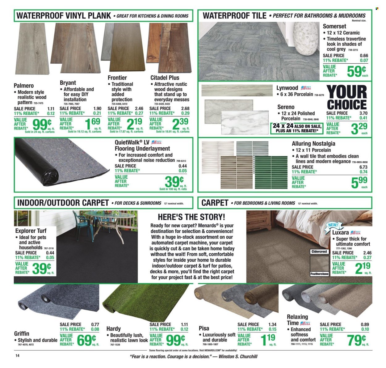 MENARDS ad - 11% Rebate* Sale