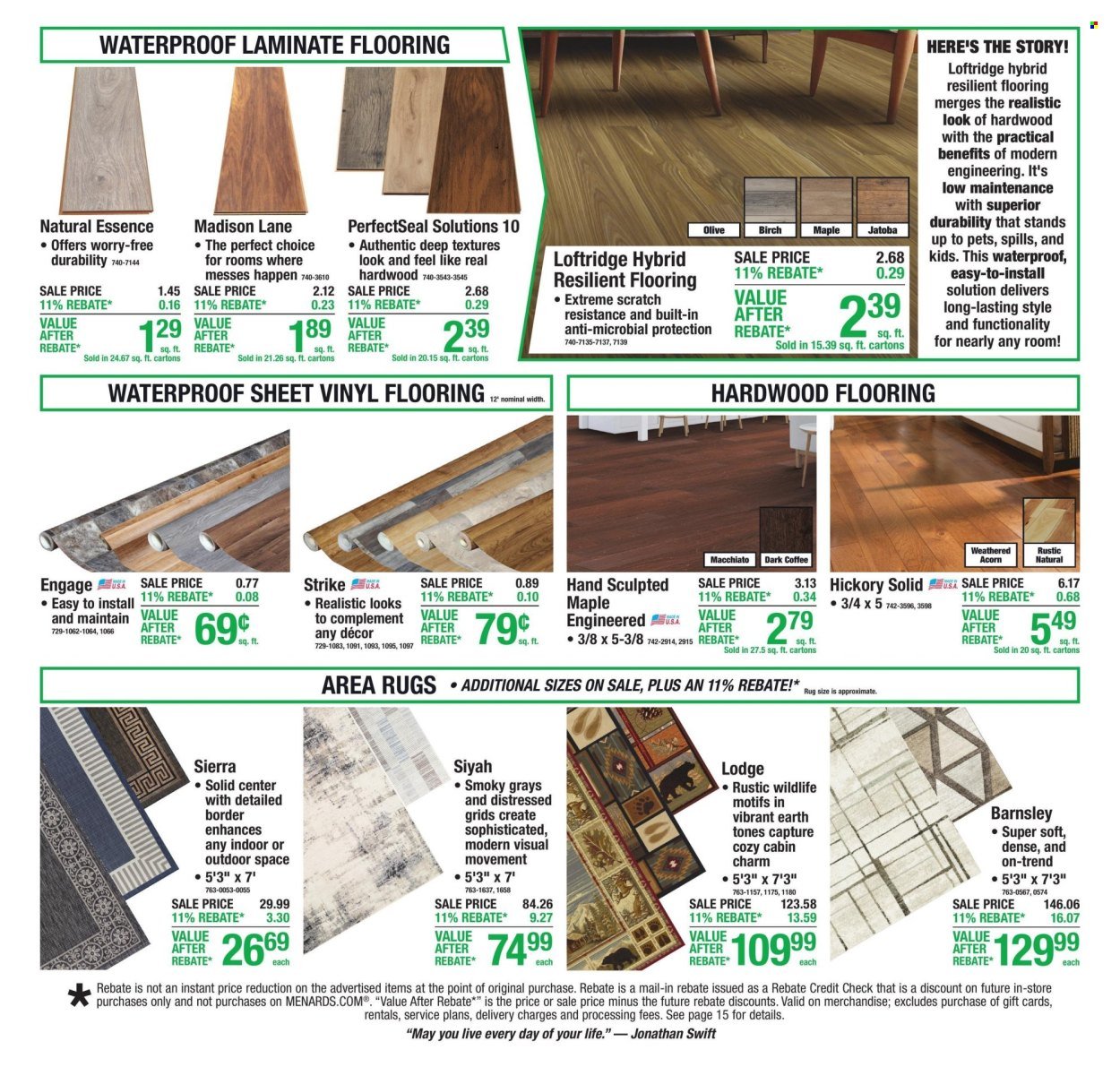 MENARDS ad - 11% Rebate* Sale