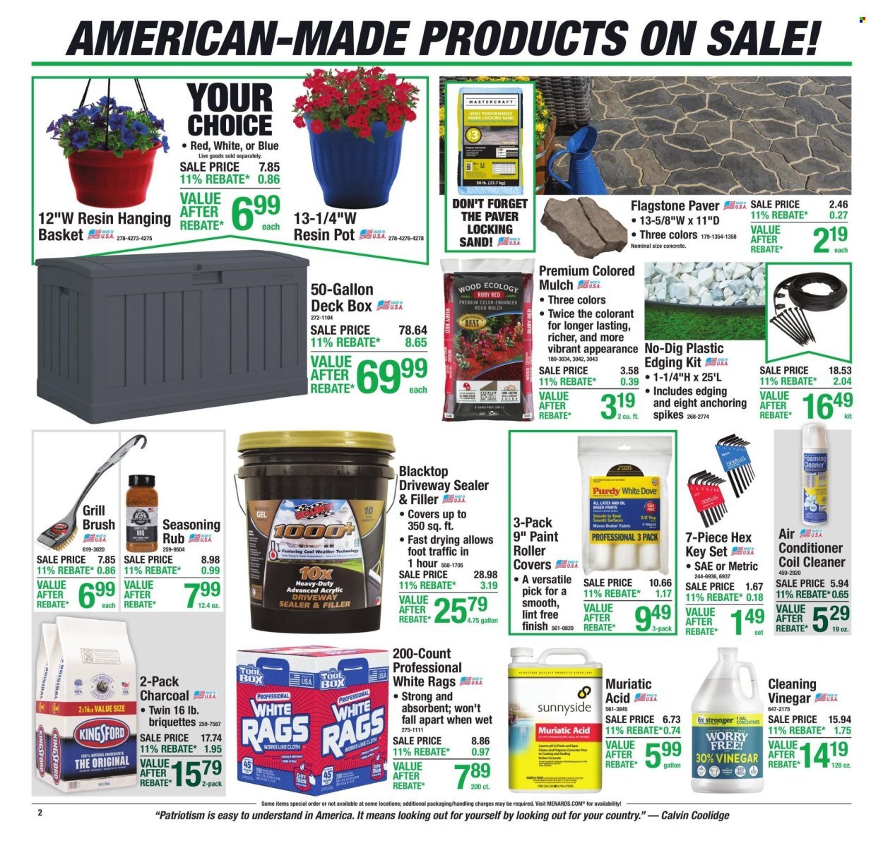 MENARDS ad - 11% Rebate* Sale