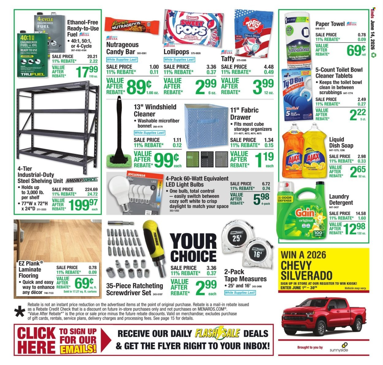 MENARDS ad - 11% Rebate* Sale