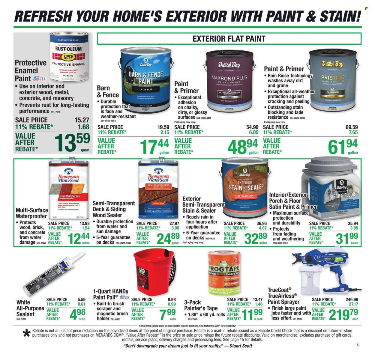 MENARDS ad - 11% Rebate* Sale