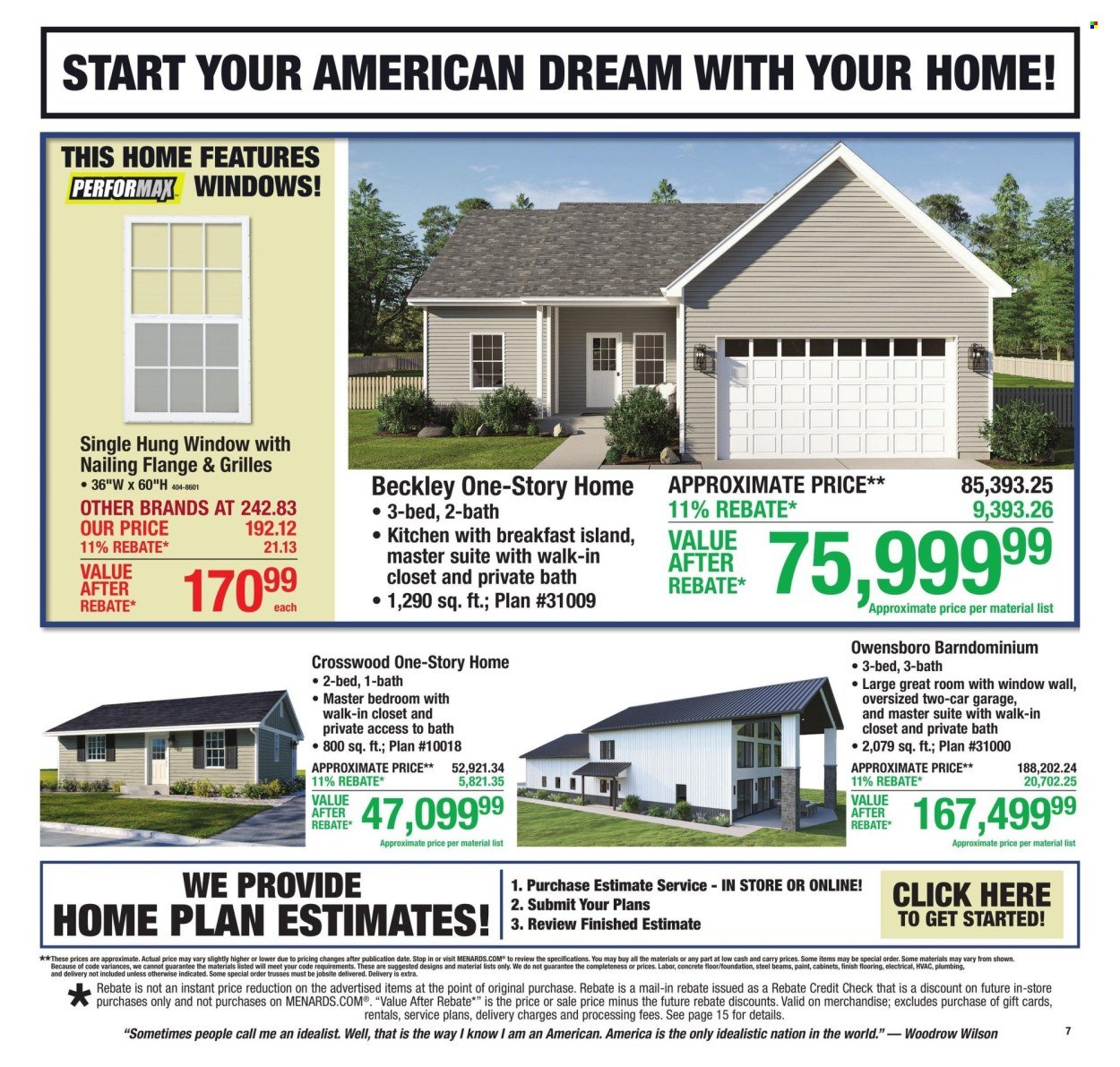 MENARDS ad - 11% Rebate* Sale