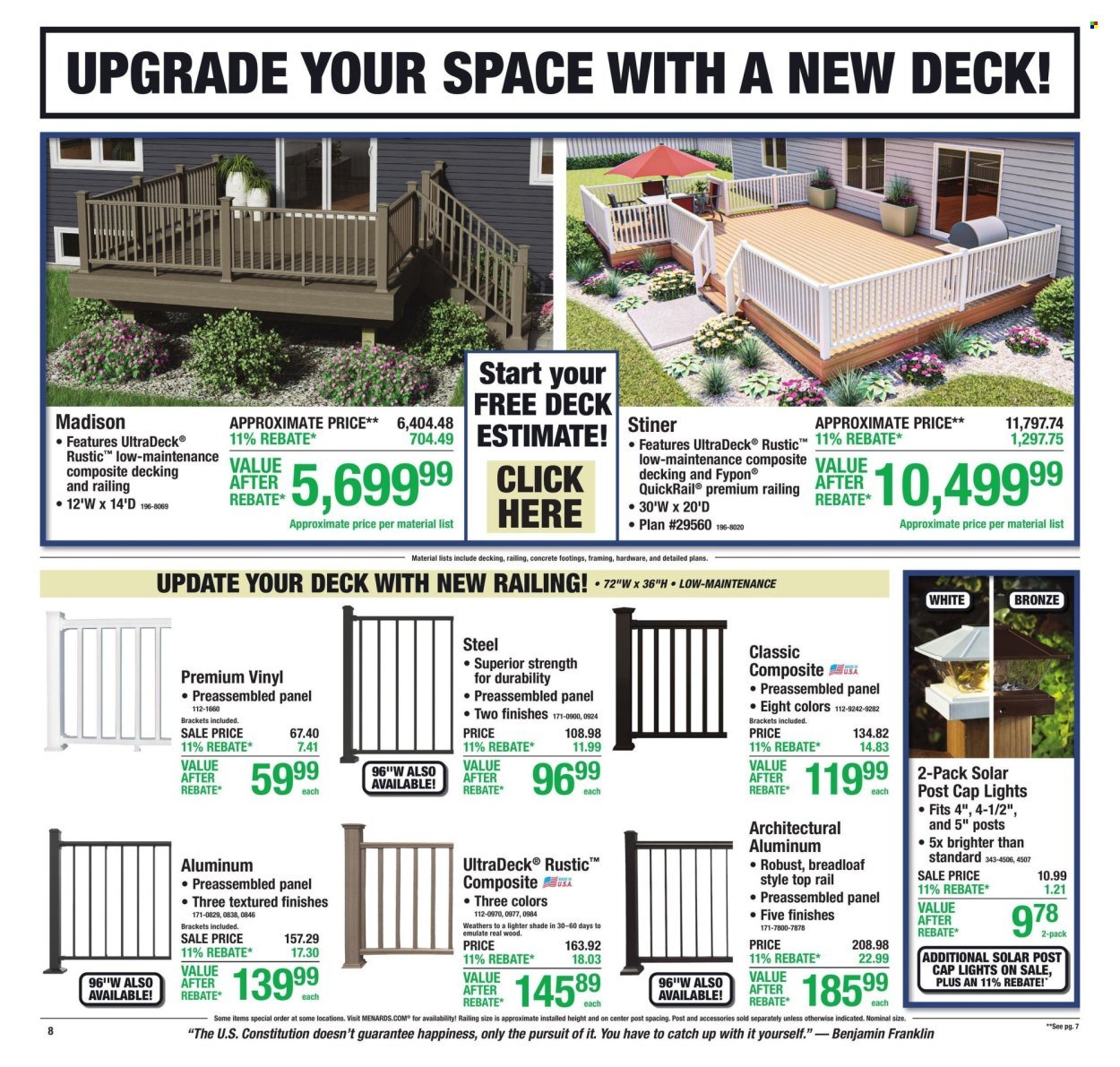 MENARDS ad - 11% Rebate* Sale