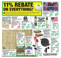 MENARDS ad - 11% Rebate* Sale