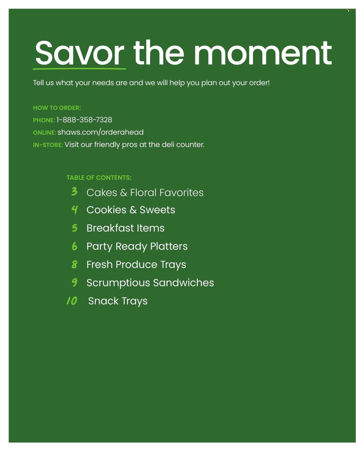 SHAW’S ad - Entertaining Guide