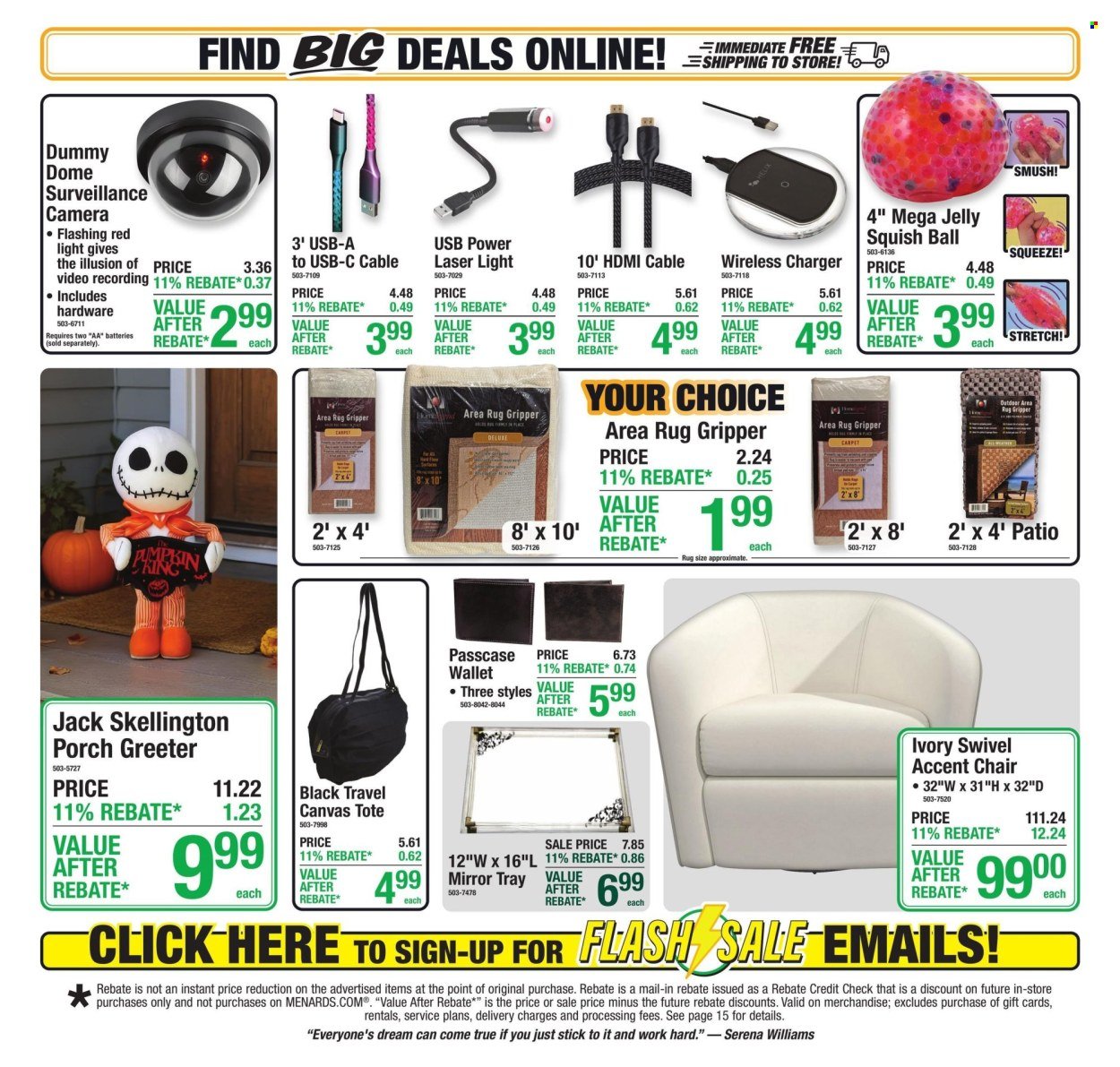 MENARDS ad - 11% Rebate* Sale