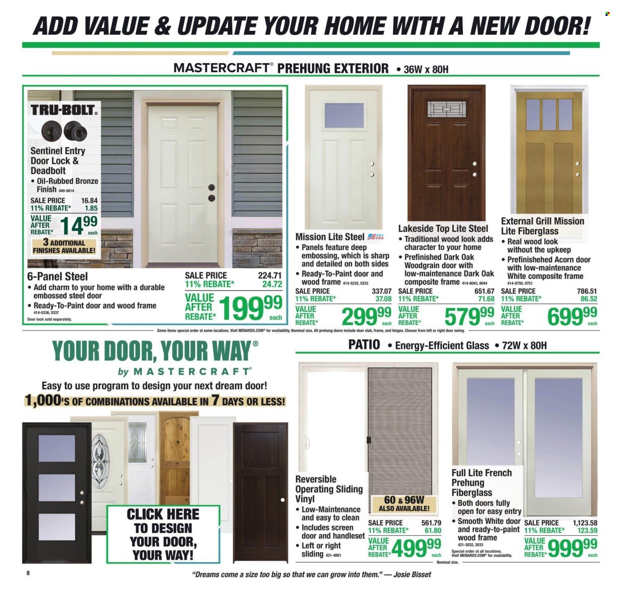 MENARDS ad - 11% Rebate* Sale