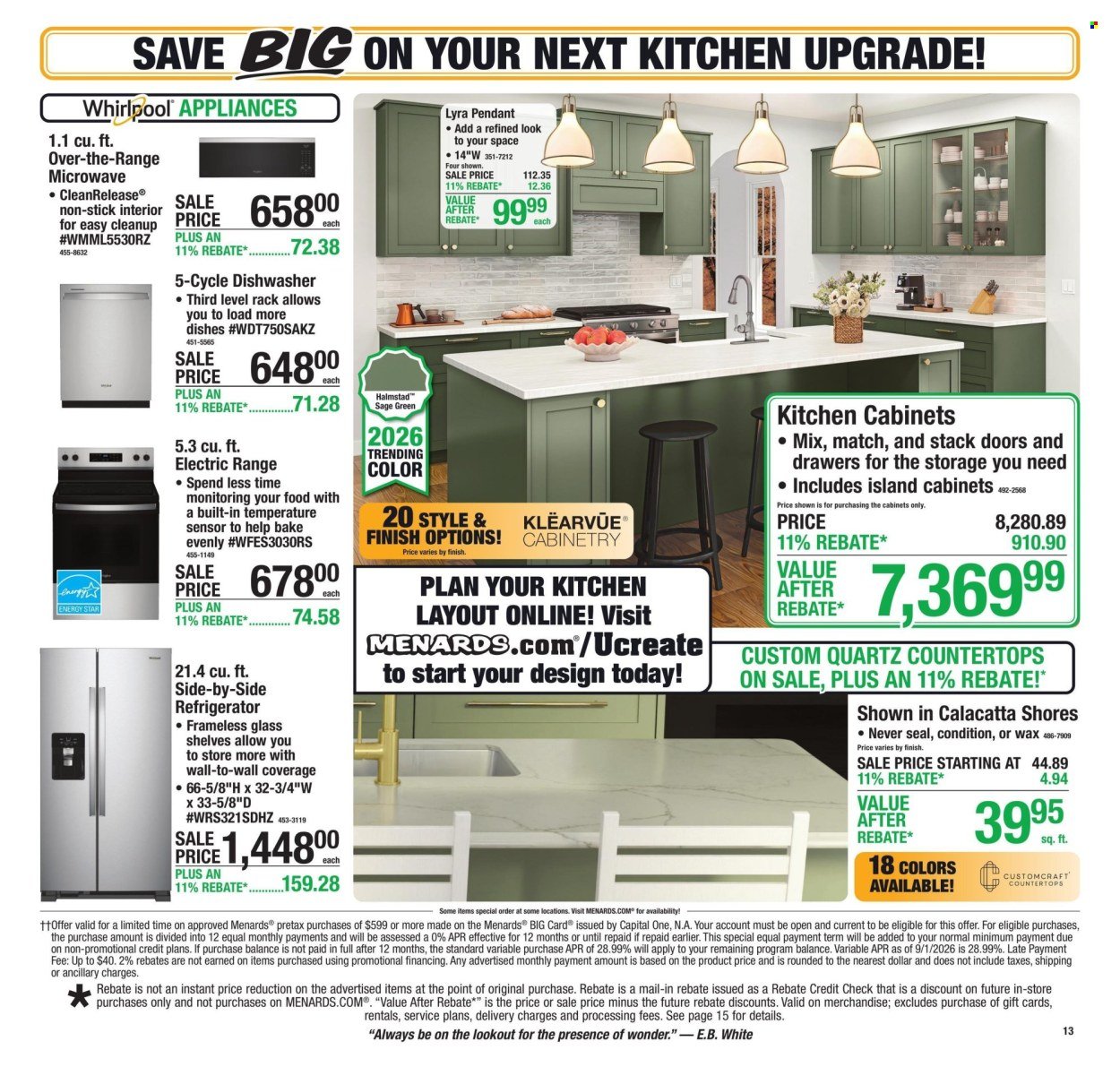 MENARDS ad - 11% Rebate* Sale