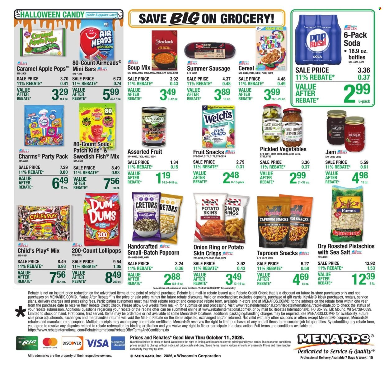 MENARDS ad - 11% Rebate* Sale