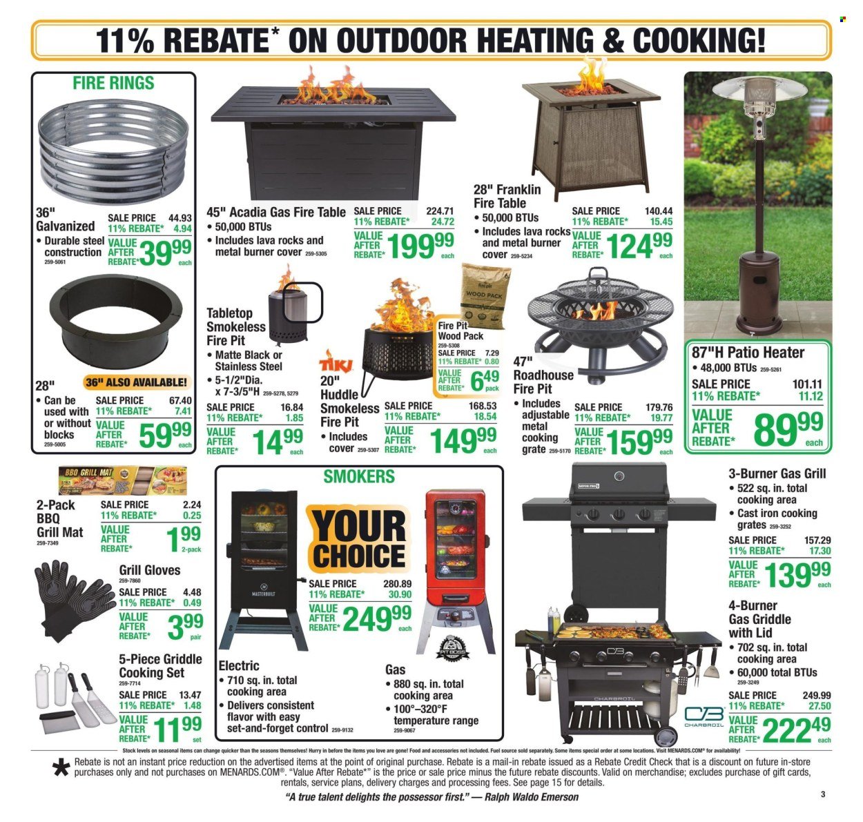 MENARDS ad - 11% Rebate* Sale