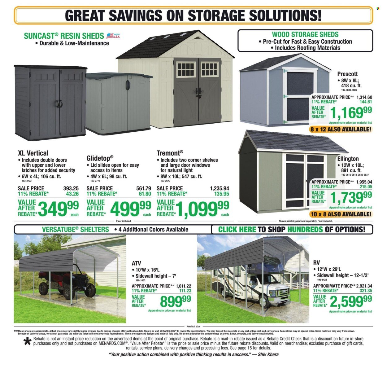 MENARDS ad - 11% Rebate* Sale
