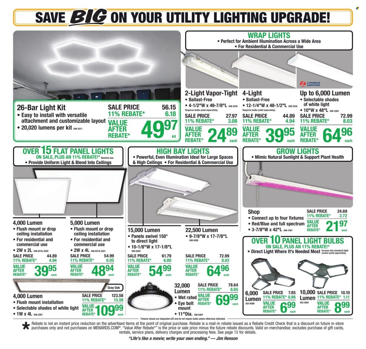 MENARDS ad - 11% Rebate* Sale
