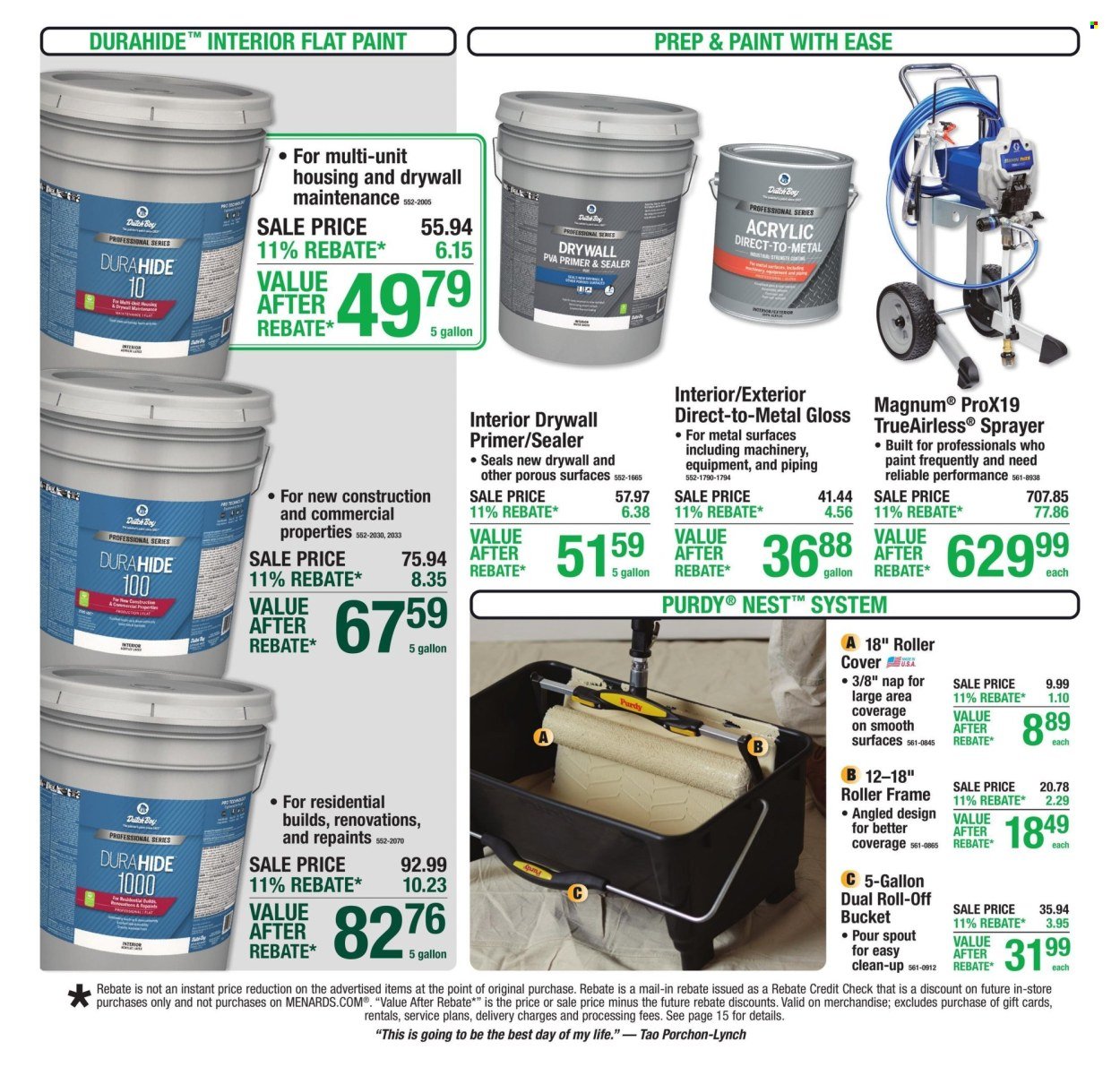 MENARDS ad - 11% Rebate* Sale