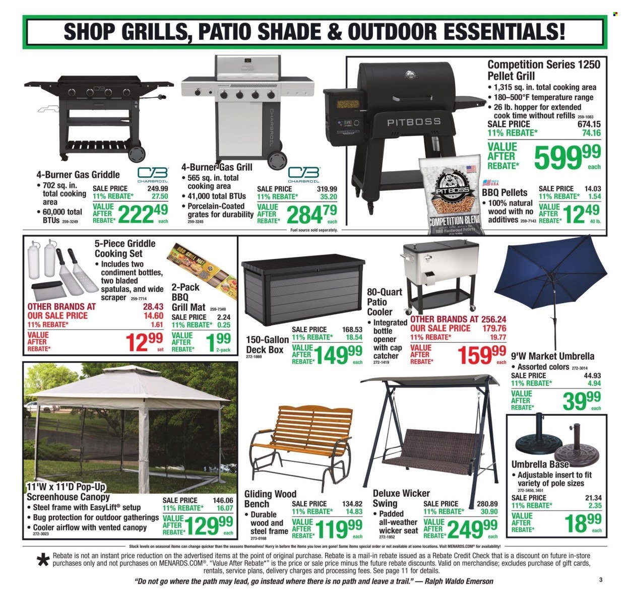 MENARDS ad - 11% Rebate* Sale