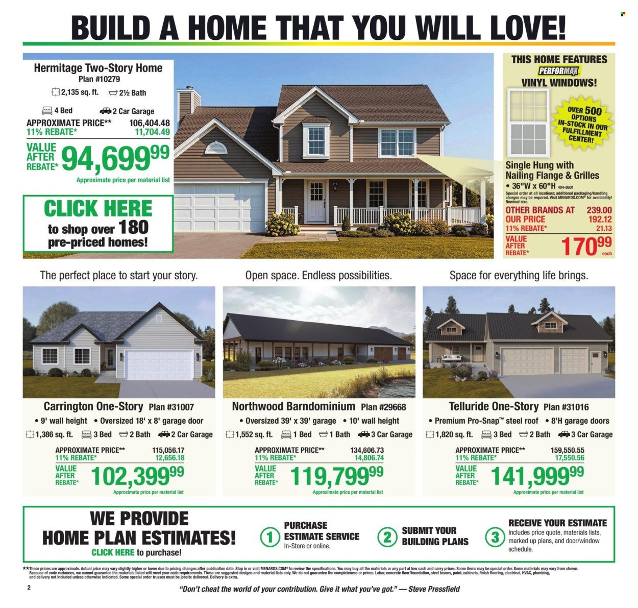 MENARDS ad - 11% Rebate* Sale
