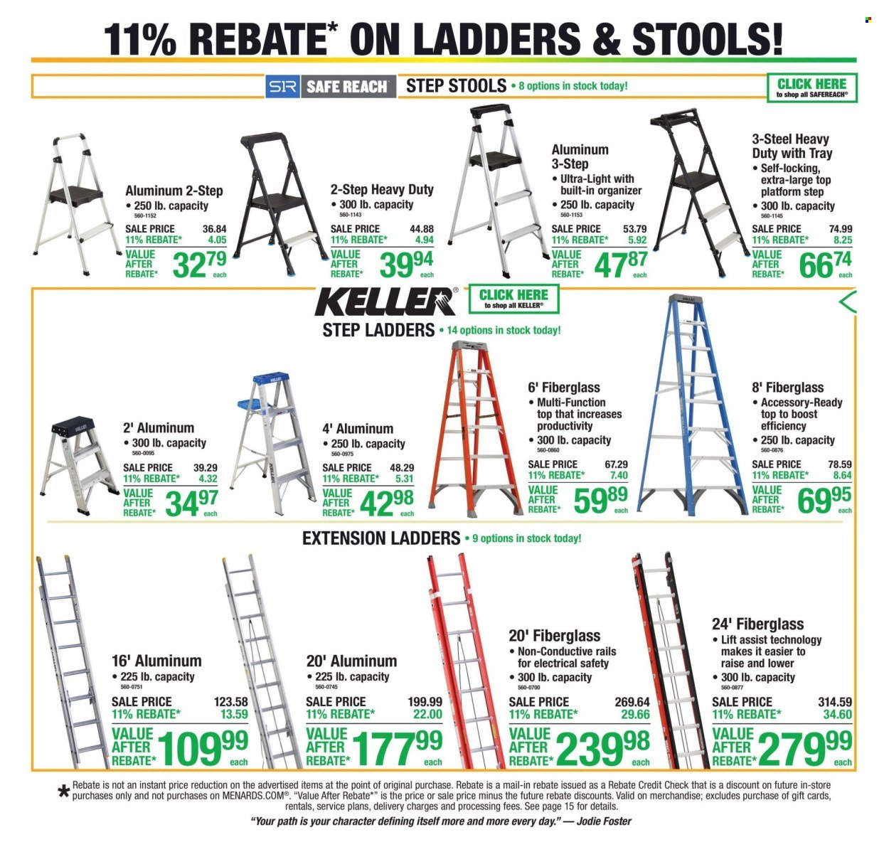 MENARDS ad - 11% Rebate* Sale