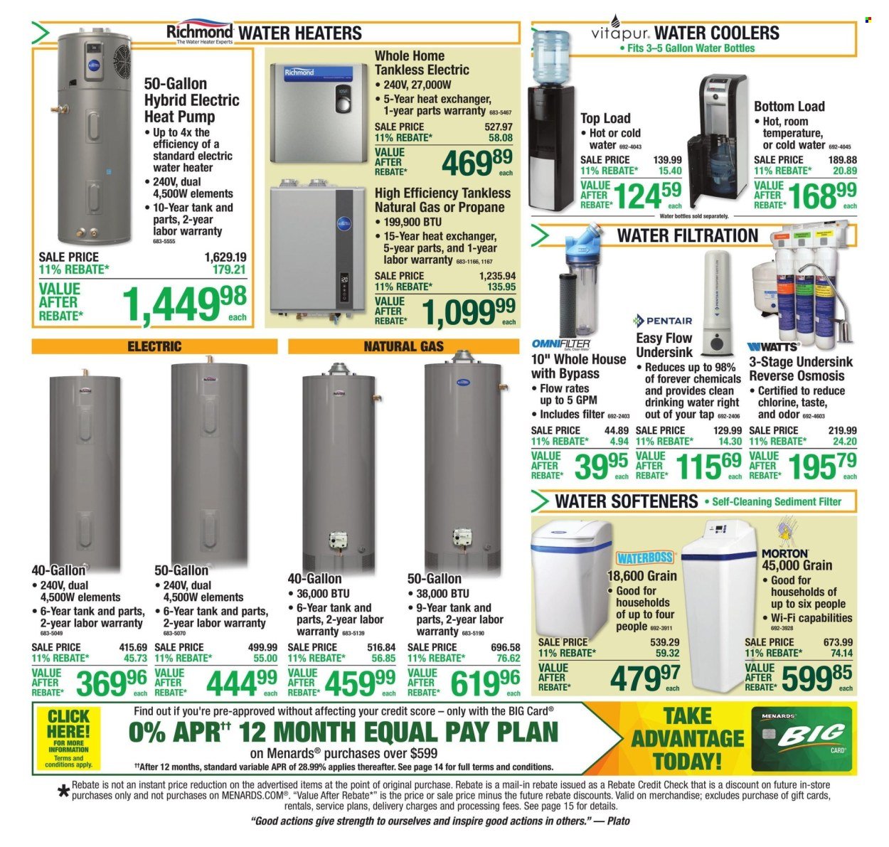 MENARDS ad - 11% Rebate* Sale