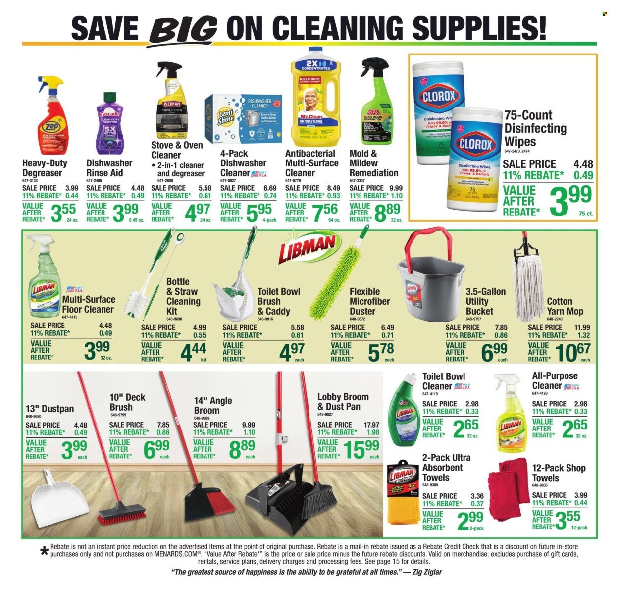 MENARDS ad - 11% Rebate* Sale
