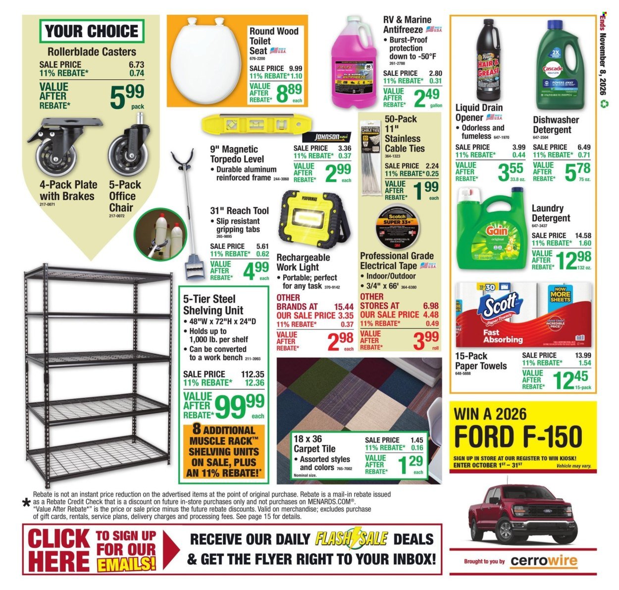 MENARDS ad - 11% Rebate* Sale