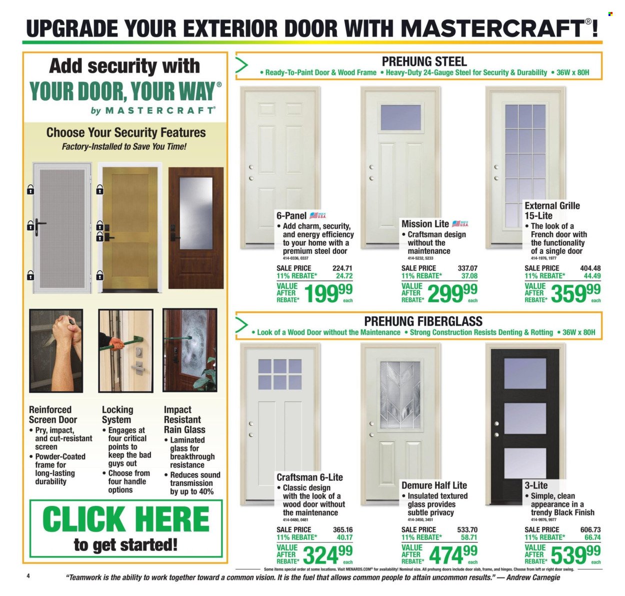 MENARDS ad - 11% Rebate* Sale