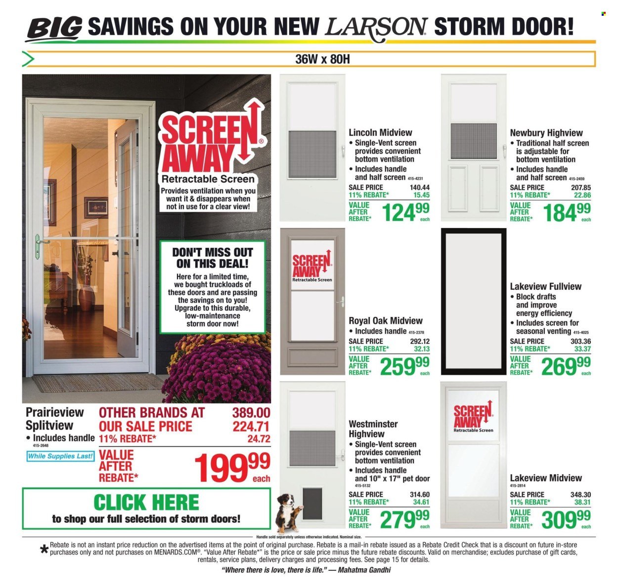 MENARDS ad - 11% Rebate* Sale