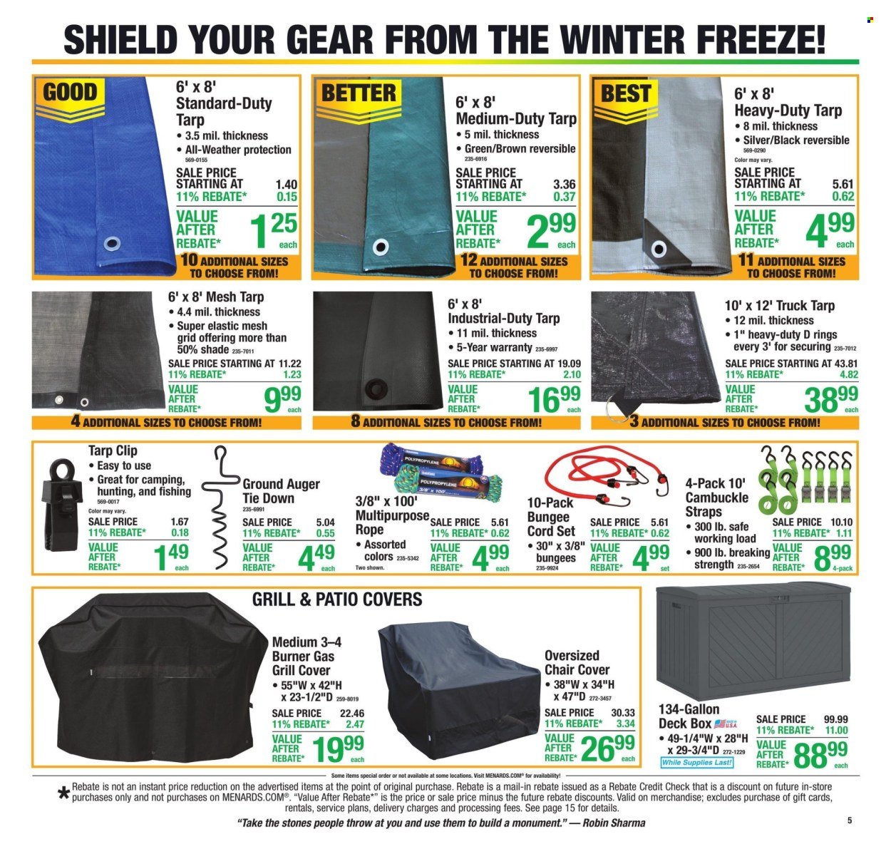 MENARDS ad - 11% Rebate* Sale