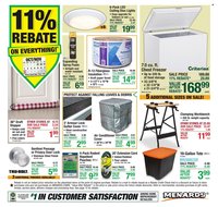 MENARDS ad - 11% Rebate* Sale