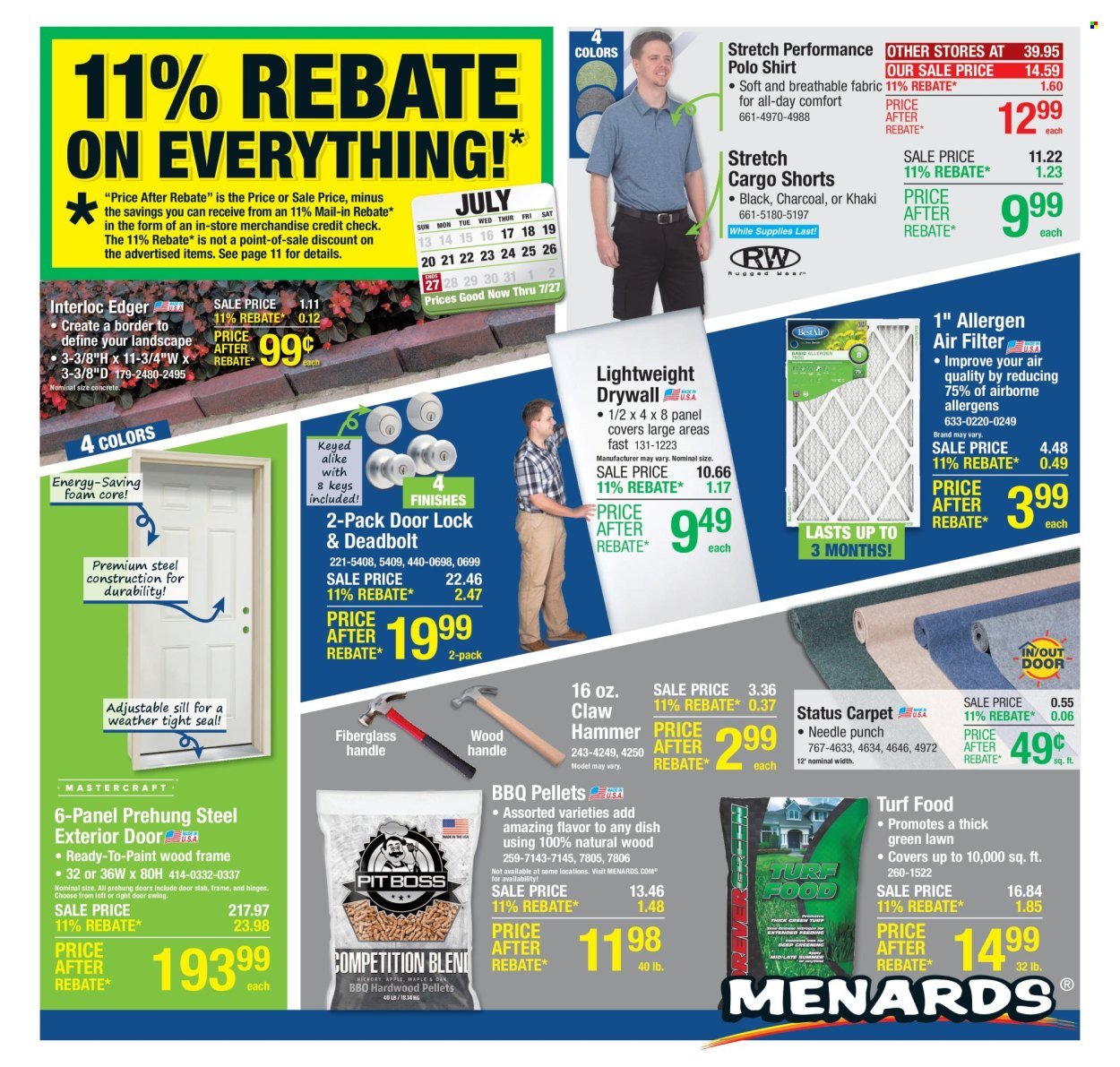 MENARDS ad - 11% Rebate Sale (2025-07-17 - 2025-07-27) | 1