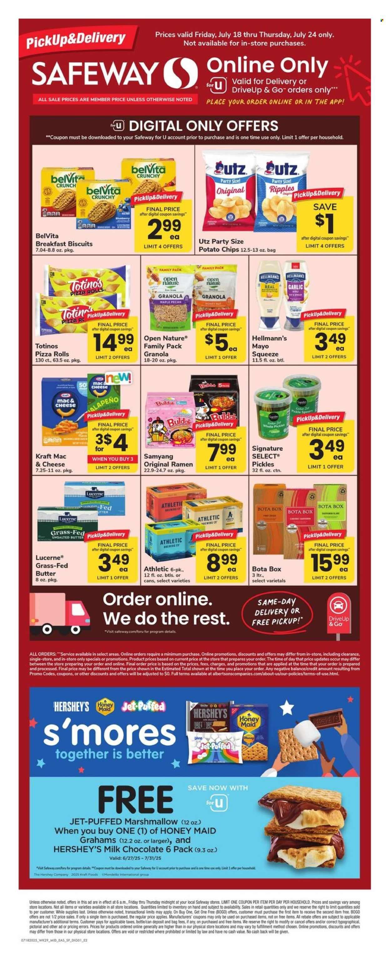 SAFEWAY ad - Bonus Online Savings (2025-07-18 - 2025-07-24) | 1
