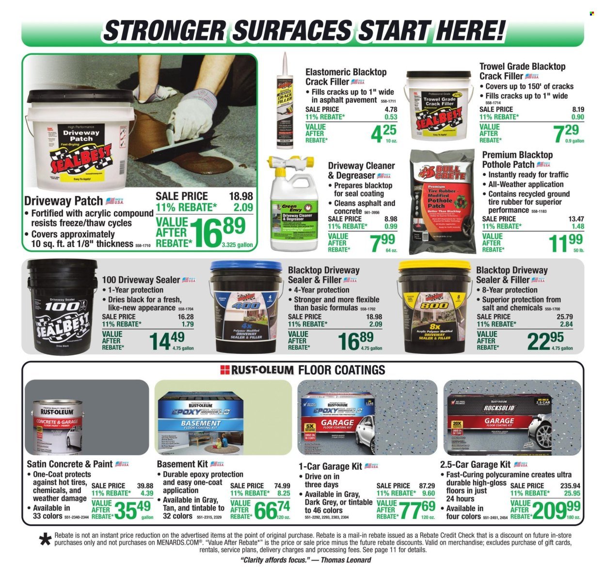 MENARDS ad - 11% Rebate* Sale