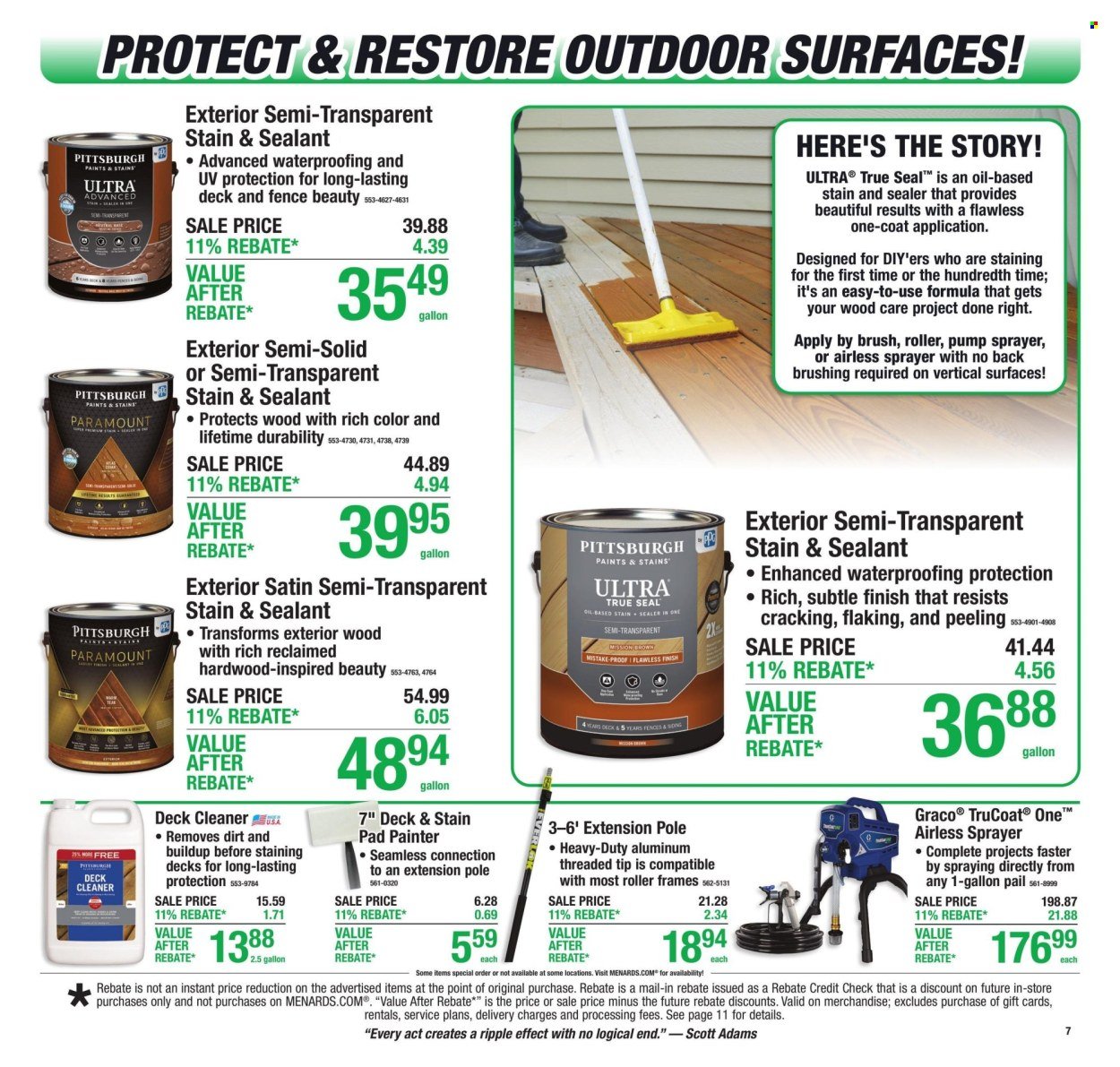 MENARDS ad - 11% Rebate* Sale