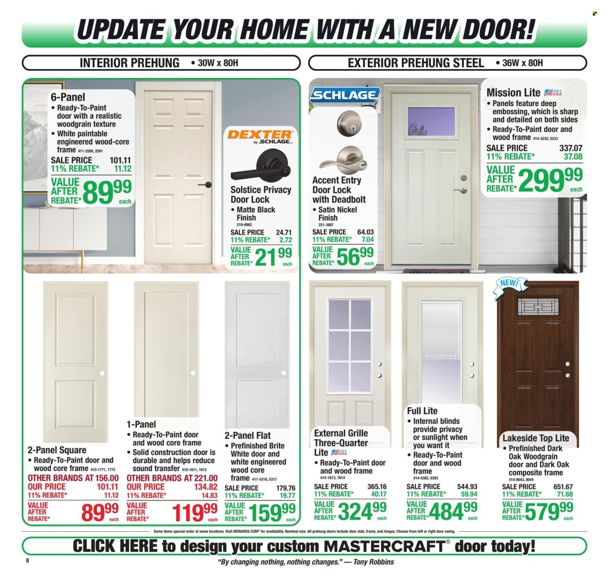 MENARDS ad - 11% Rebate* Sale
