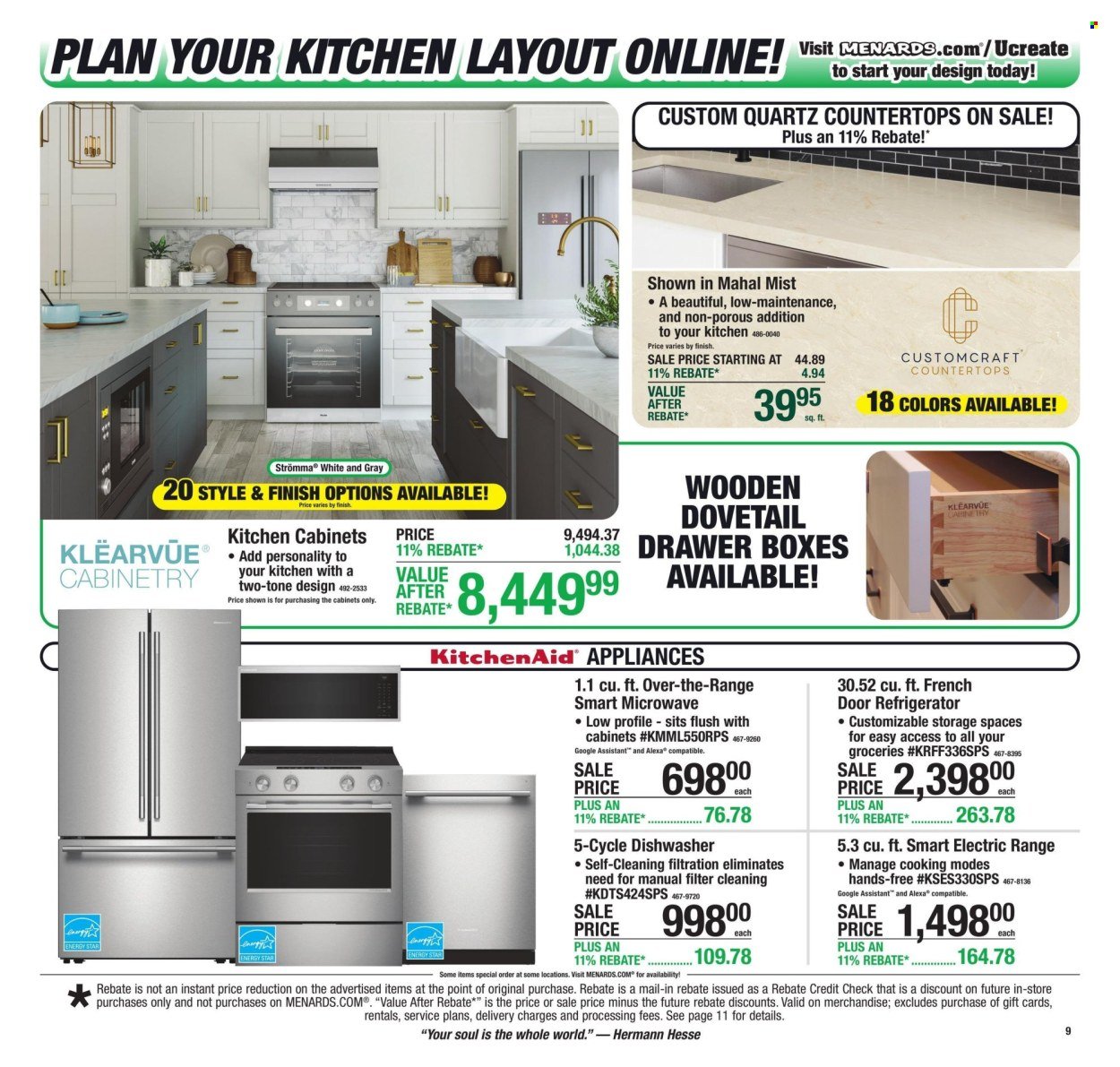 MENARDS ad - 11% Rebate* Sale