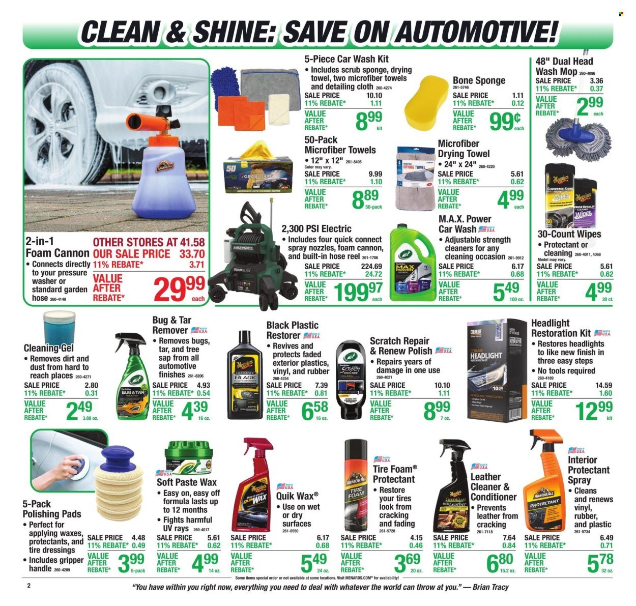 MENARDS ad - 11% Rebate* Sale