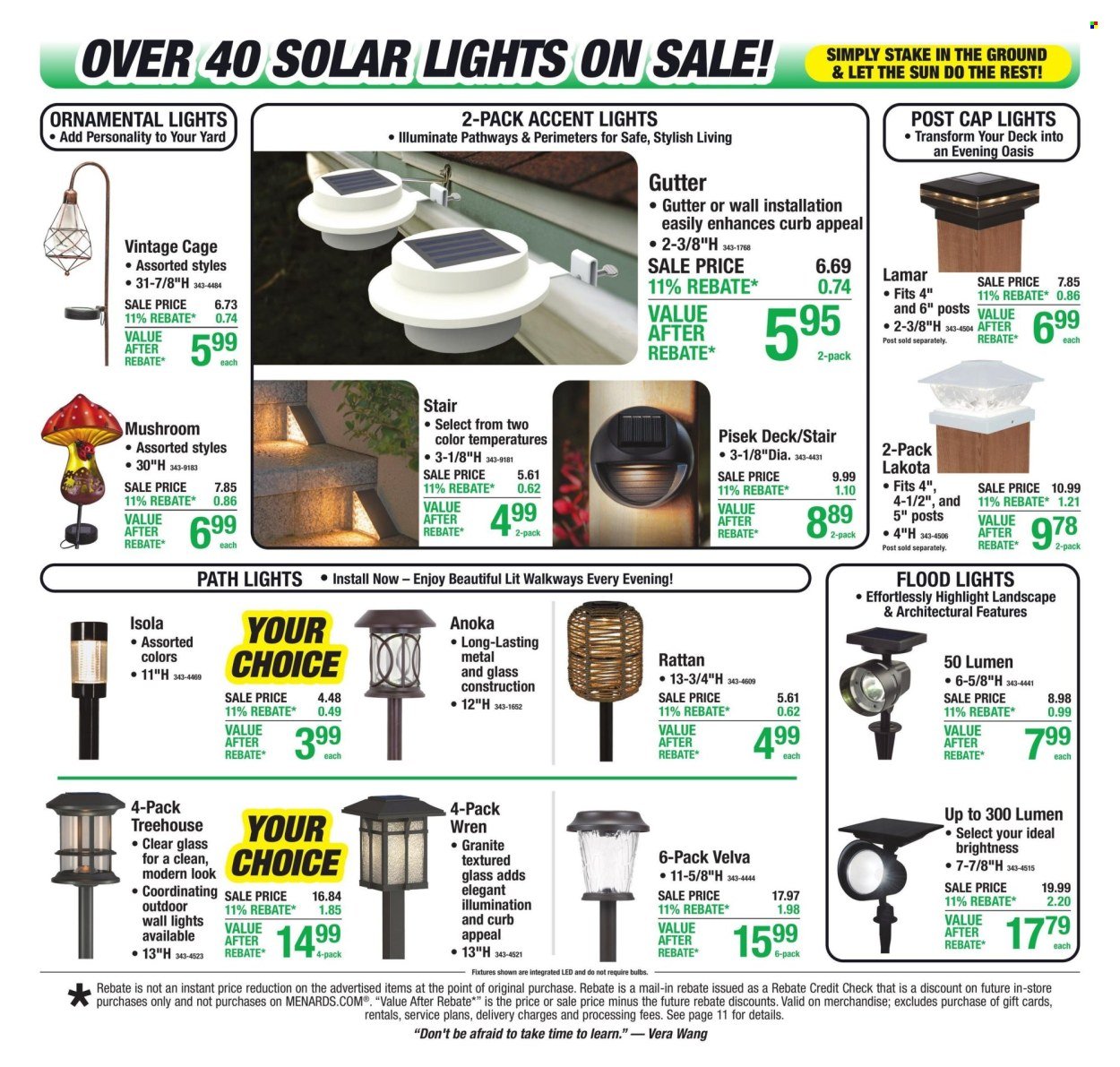 MENARDS ad - 11% Rebate* Sale