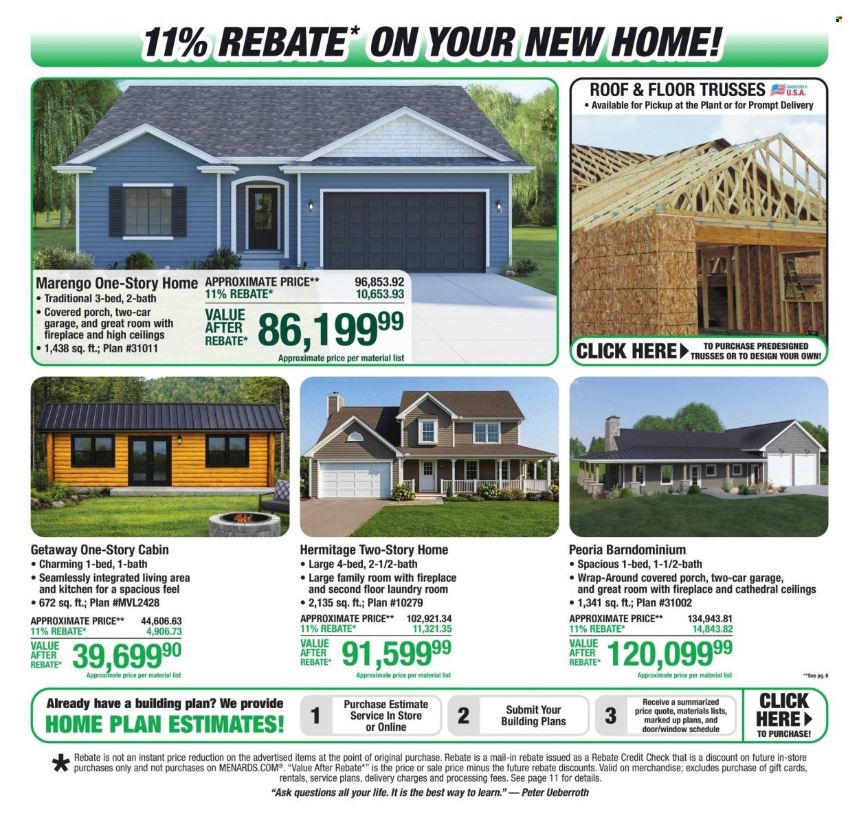 MENARDS ad - 11% Rebate* Sale