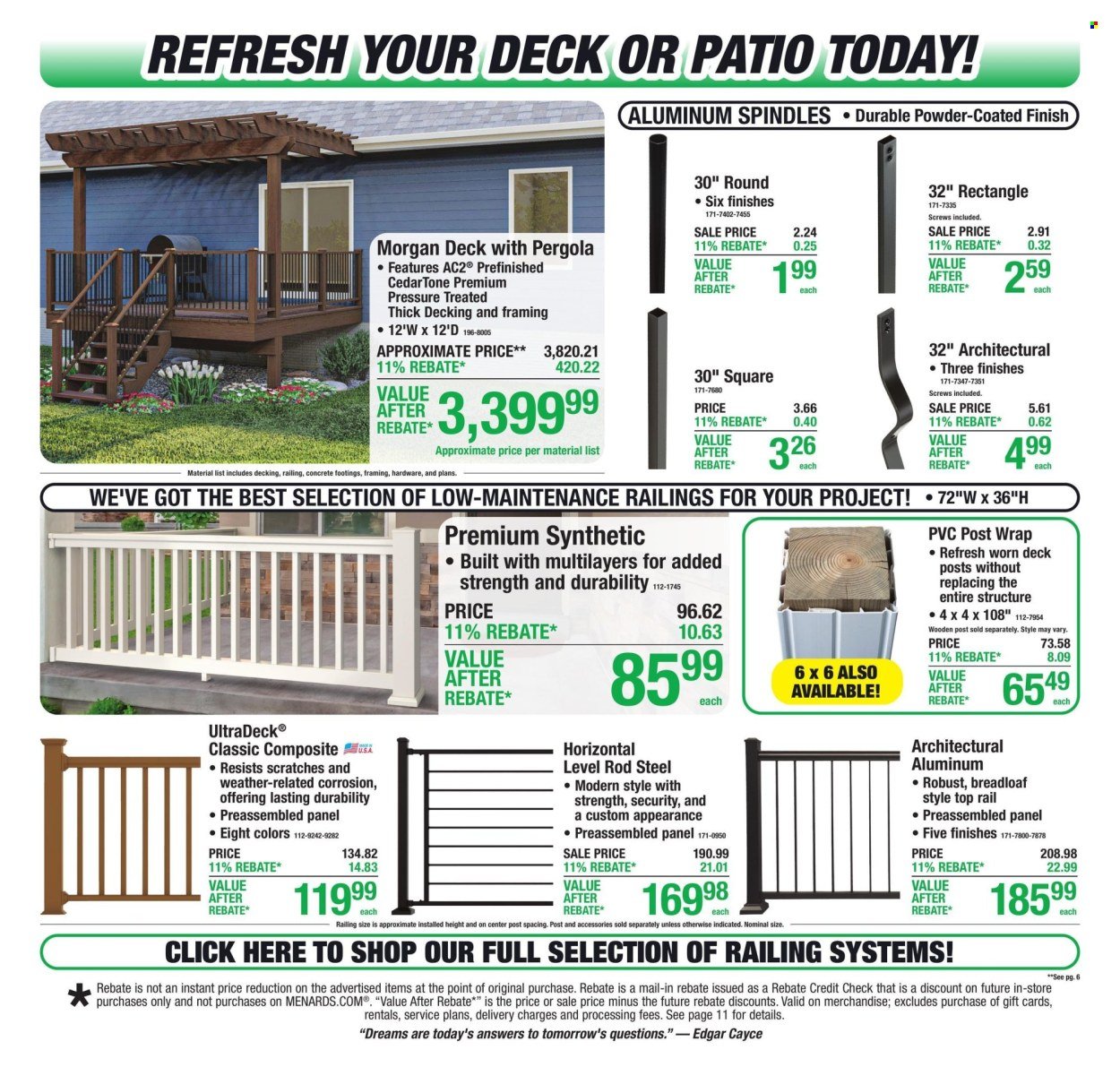 MENARDS ad - 11% Rebate* Sale