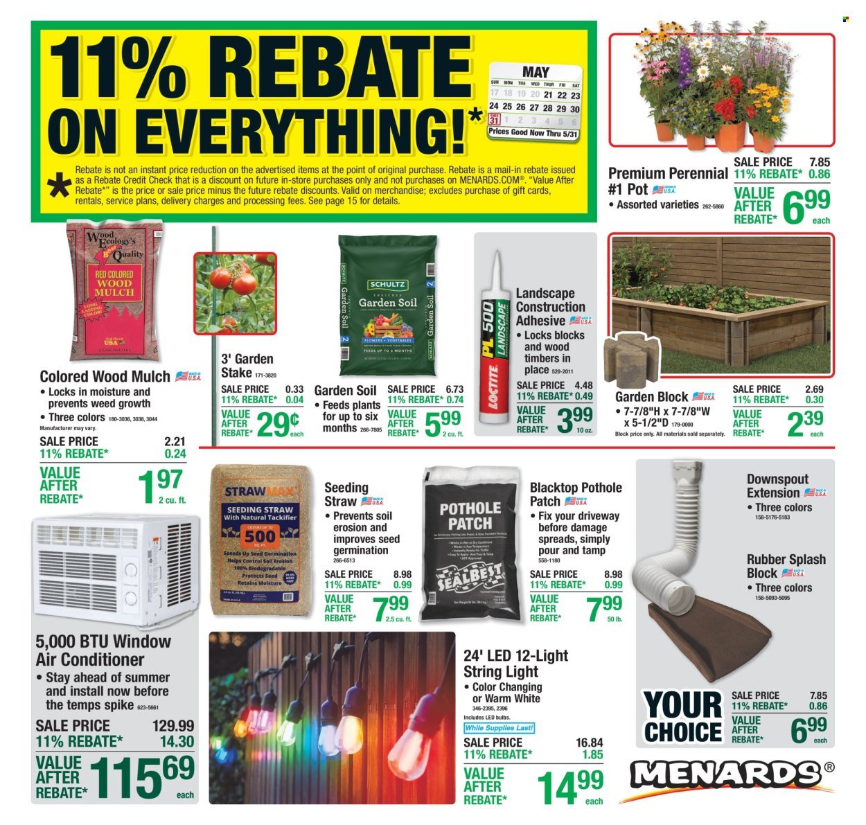 MENARDS ad - 11% Rebate Sale