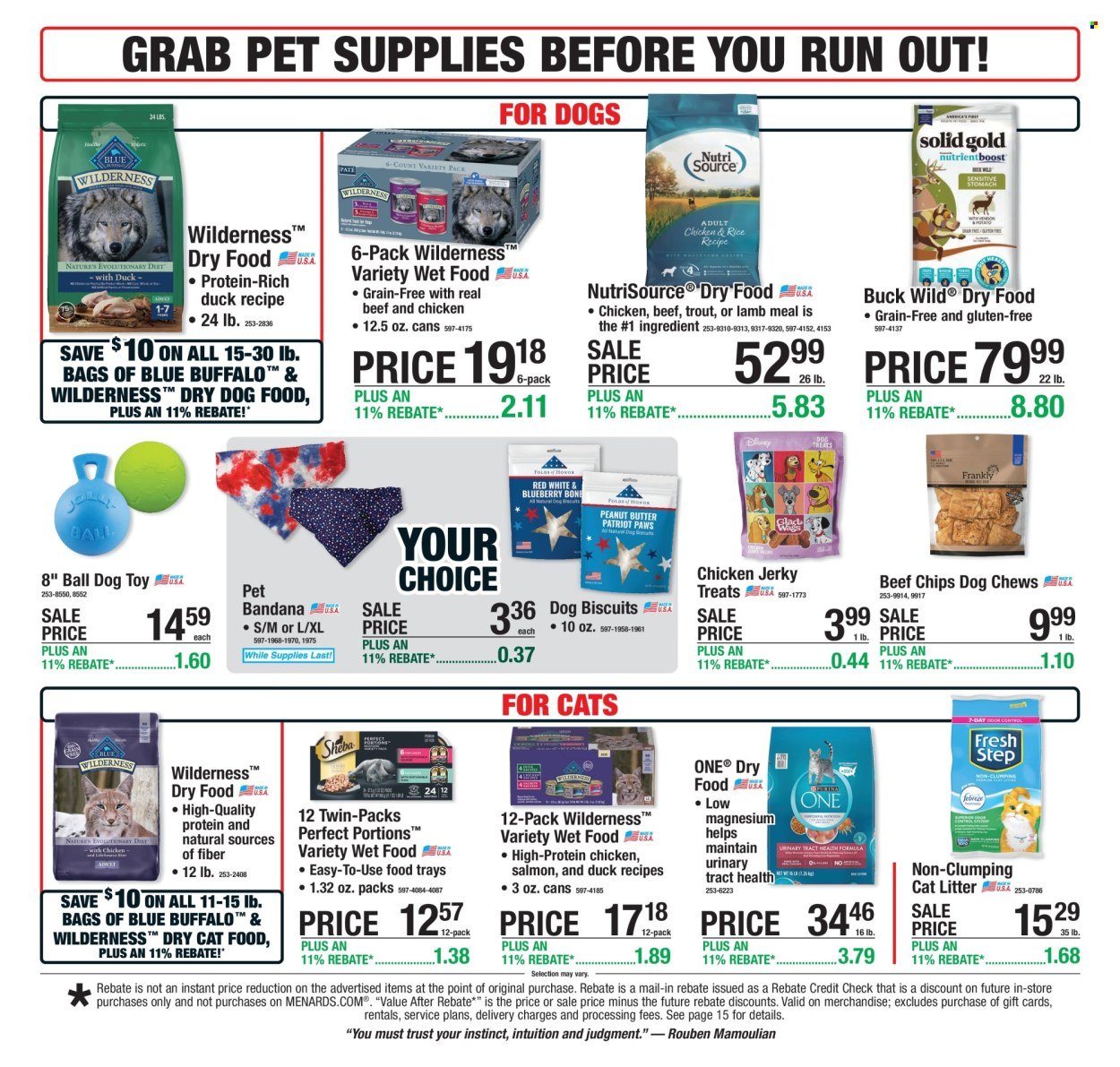 MENARDS ad - 11% Rebate Sale