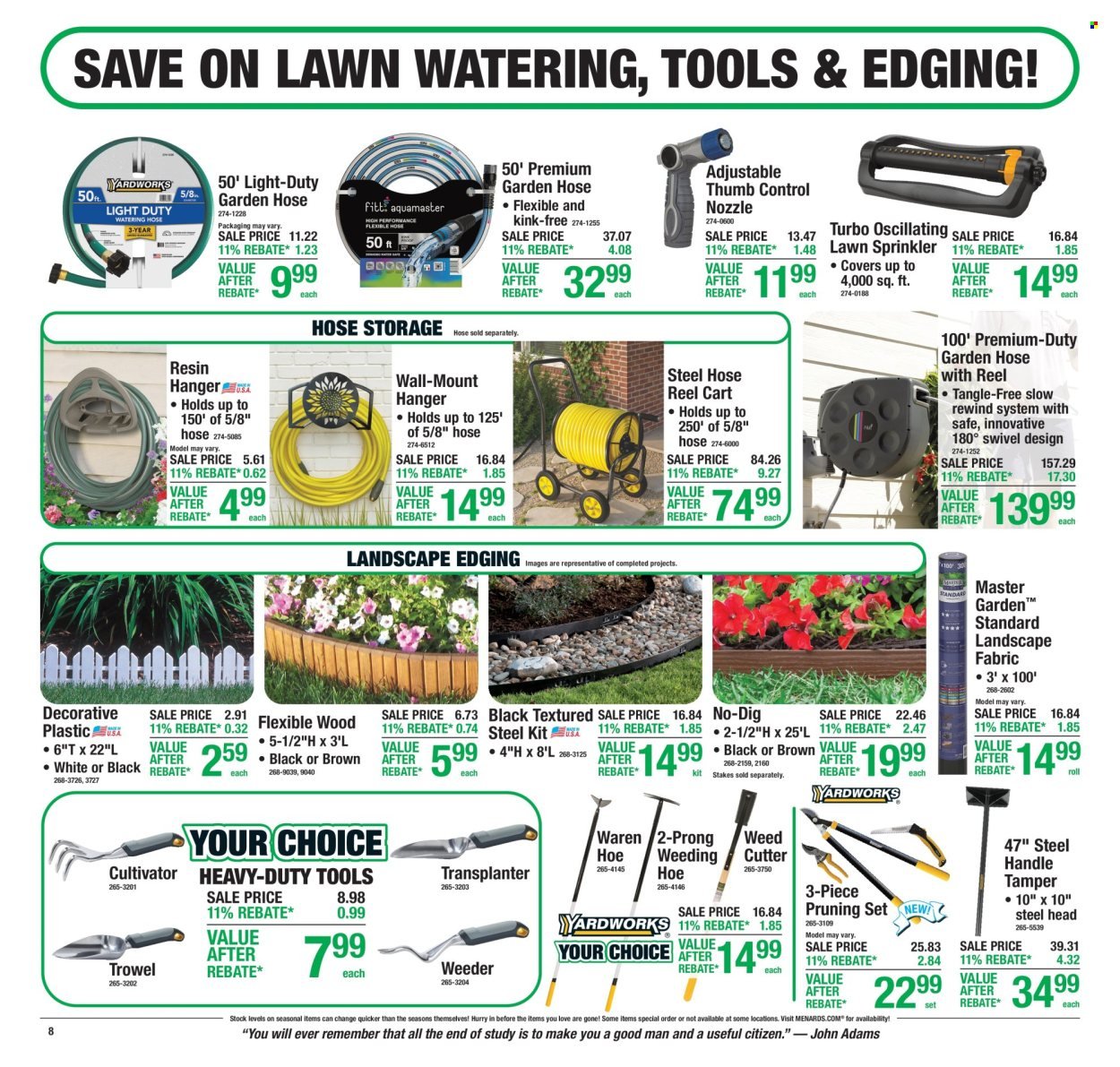 MENARDS ad - 11% Rebate Sale