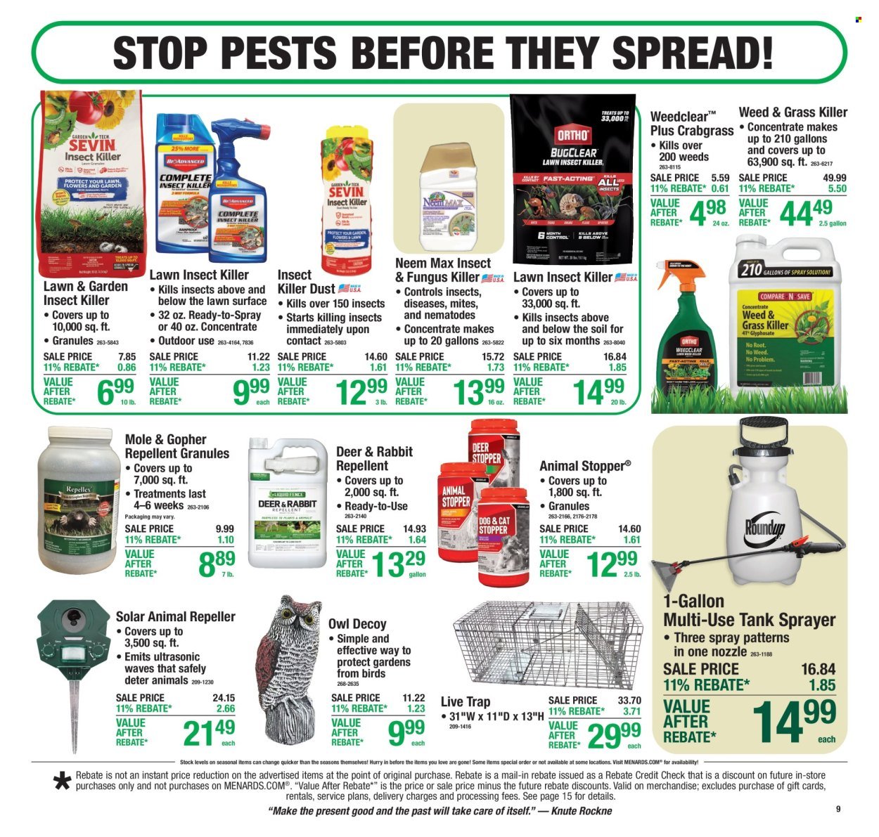 MENARDS ad - 11% Rebate Sale