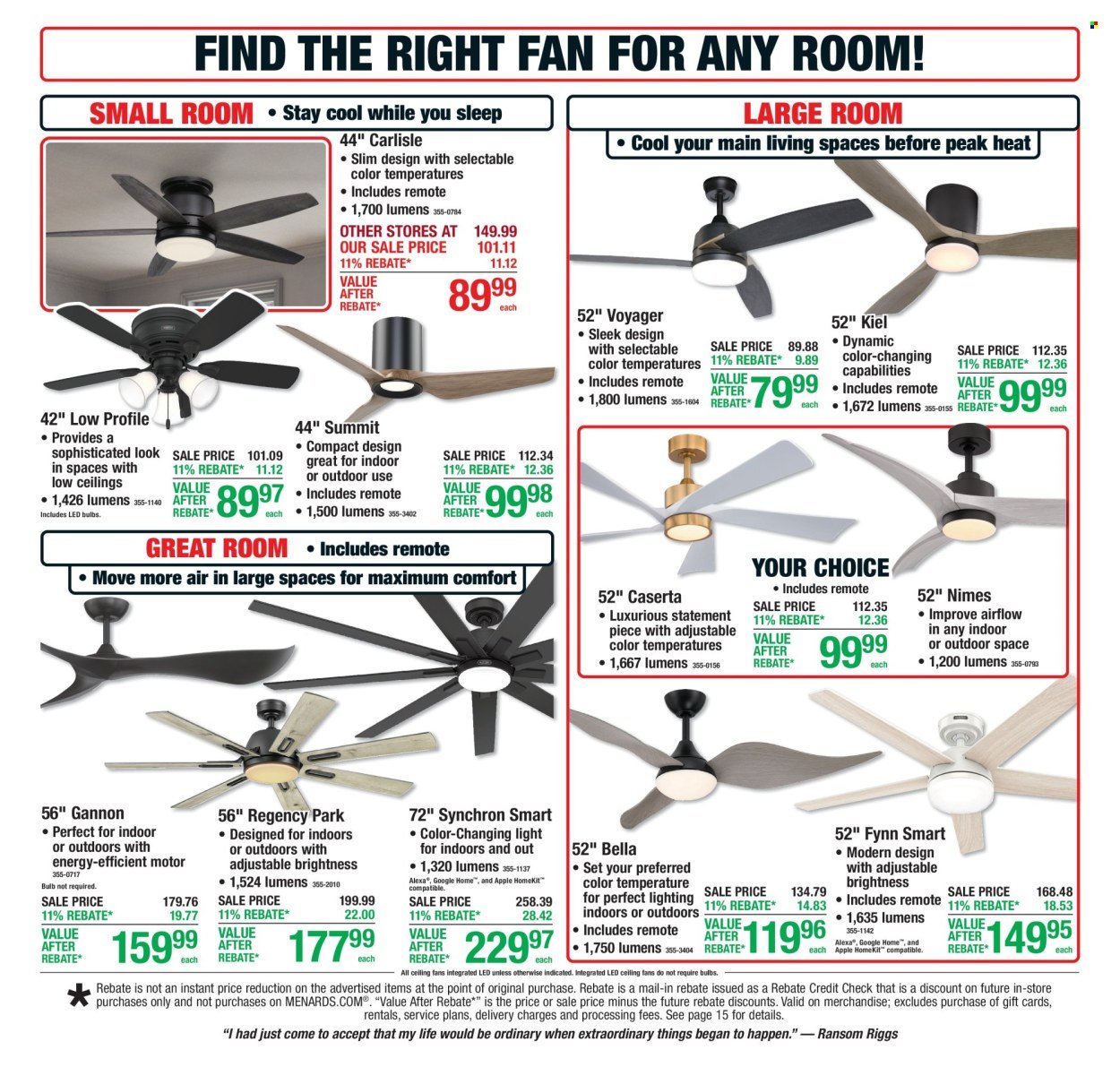 MENARDS ad - 11% Rebate Sale