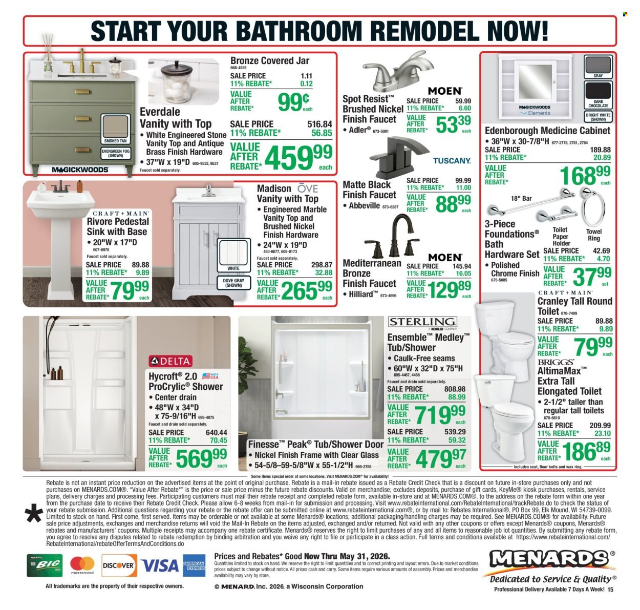 MENARDS ad - 11% Rebate Sale