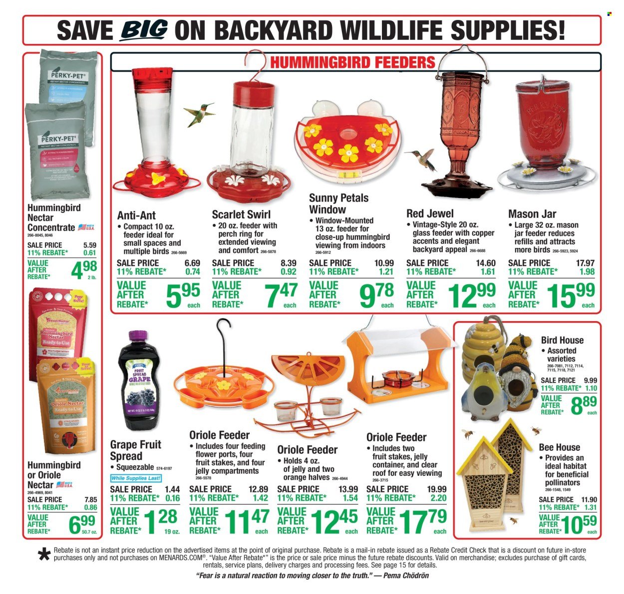 MENARDS ad - 11% Rebate Sale