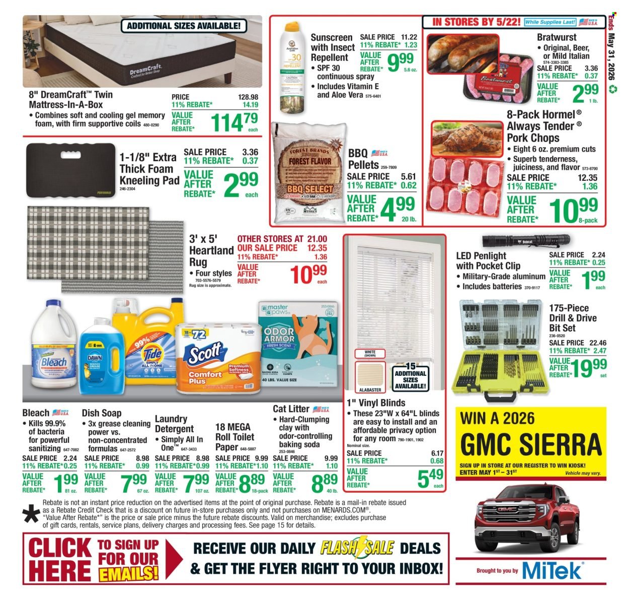 MENARDS ad - 11% Rebate Sale