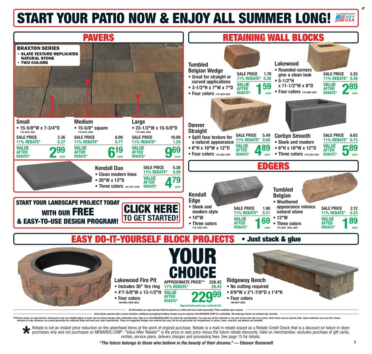 MENARDS ad - 11% Rebate Sale